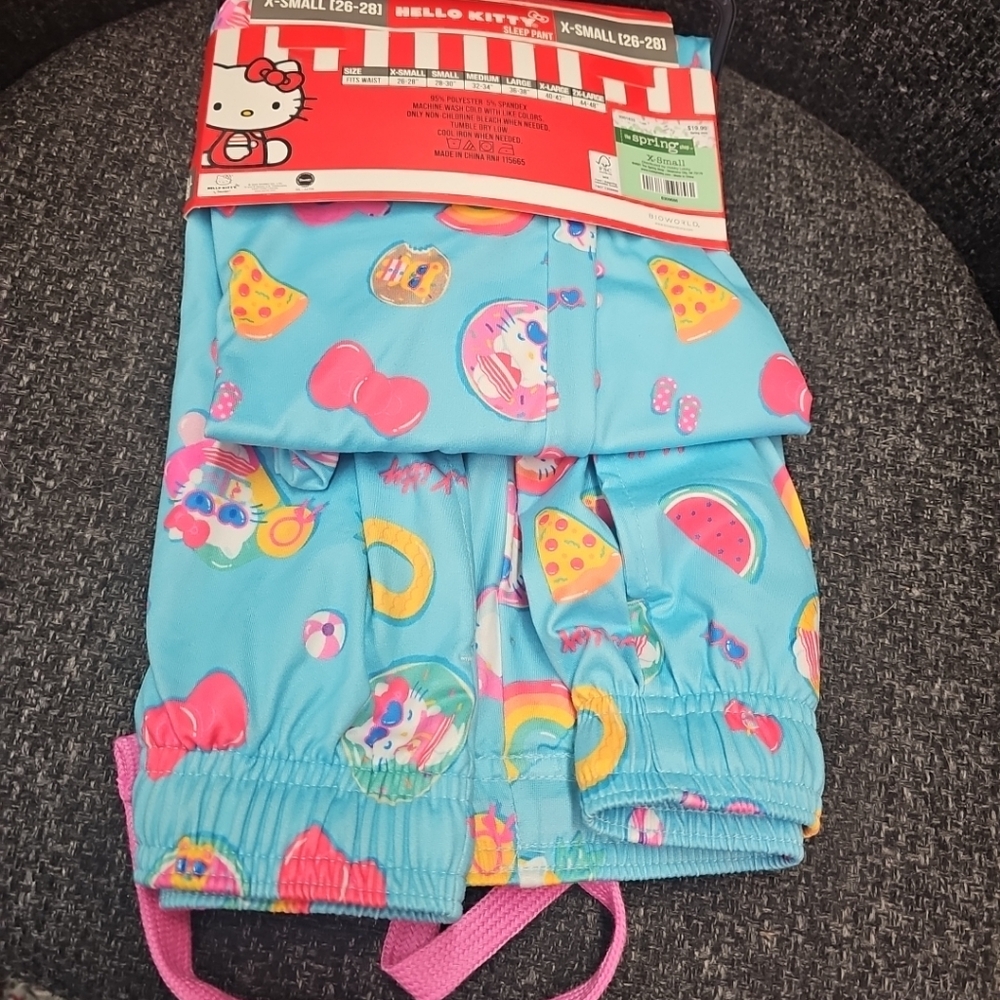 NWT Hello Kitty Woman's Size XS (26-28) Bioworld Pajama Sleep Pants Fun Print! - Picture 5 of 7
